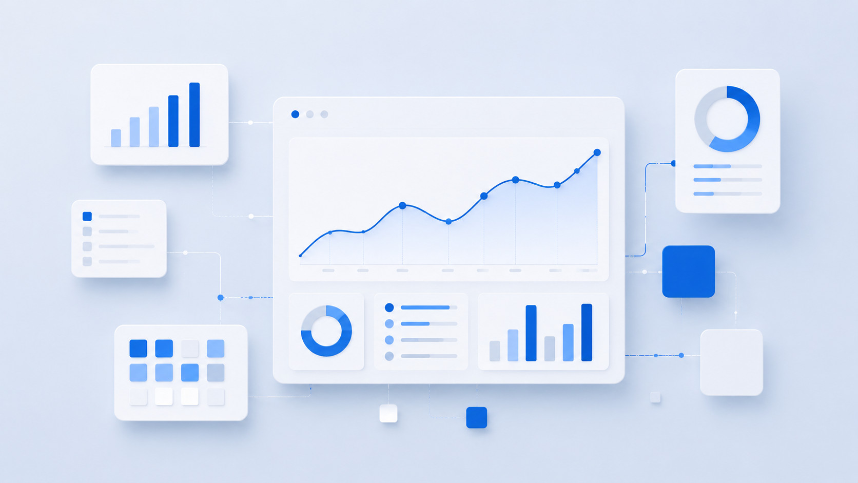 Abstrakte Darstellung eines SaaS-Dashboards