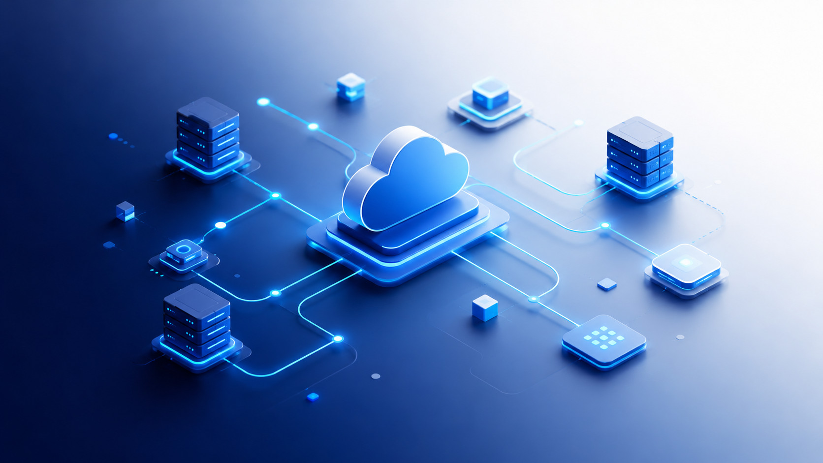 Abstrakte Darstellung von Cloud-Software-Infrastruktur