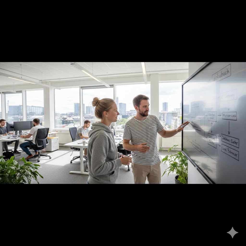 Arbeitsplatz für fokussiertes digitales Arbeiten